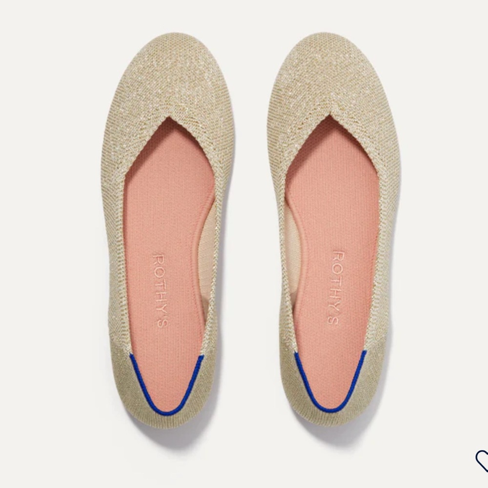Brand new Rothy’s metallic gold flats size 9.5